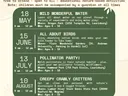 Children's Nature Programs Summer 2024 flyer listing four event dates and locations