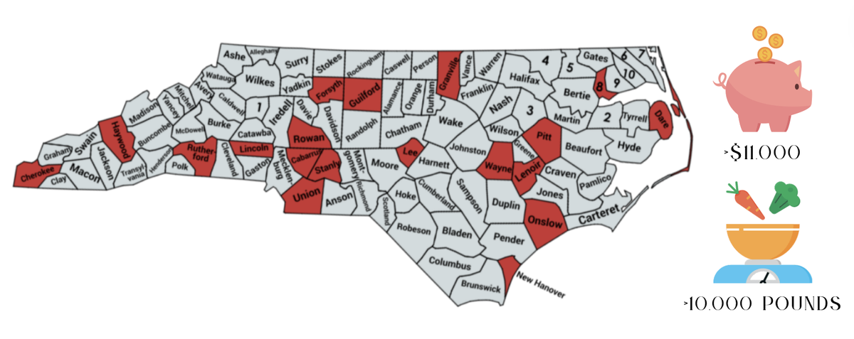 Map of Counties Involved and Totals