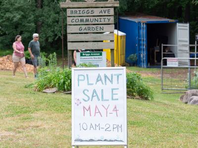 Briggs Ave Plant Sale Sign, May 4th