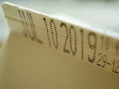 close up shot of milk expiration date