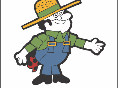 flyer with cartoon farmer