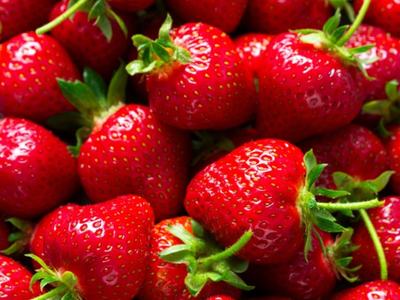 Bright red strawberries