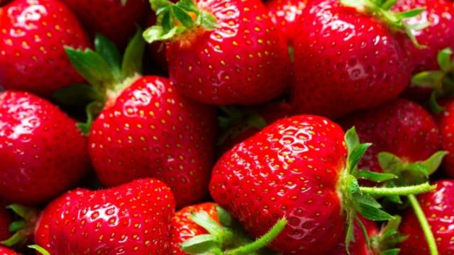 Bright red strawberries