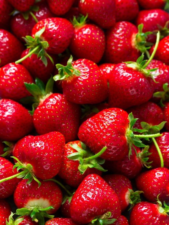 Bright red strawberries