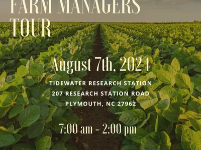 Blackland Farm Managers Tour poster, August 7, 2024; Tidewater Research Station; 7:00am–2:00pm