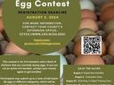 EGG-cellent Egg Contest poster; registration deadline August 2, 2024