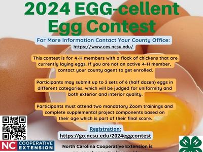 2024 EGG-cellent Egg Contest — Registration open. https://go.ncsu.edu/2024eggcontest