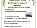 flier with focus group information