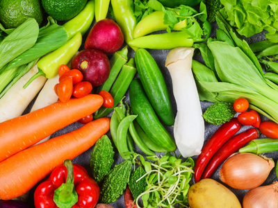 Fresh vegetables piled together.