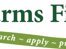 Small Farms Field Day banner with green swoosh reading "~ research ~ apply ~ profit ~"