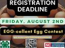 photo of eggs stating that the registration deadline is August 2