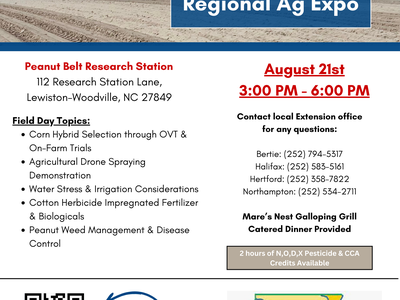 2024 CHROME Regional Ag Expo flyer — Aug 21, 3:00–6:00 PM at Peanut Belt Research Station