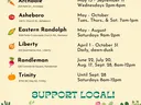 Randolph County Farmers Markets. Archdale: 214 Park Dr., Archdale May 15 through September 11 on Wednesdays 2pm to 6pm. Asheboro: 134 S. Church St., Asheboro, May through October on Tuesday, Thursday, and Saturday 7am to 1pm. Eastern Randolph: 506 Parks C