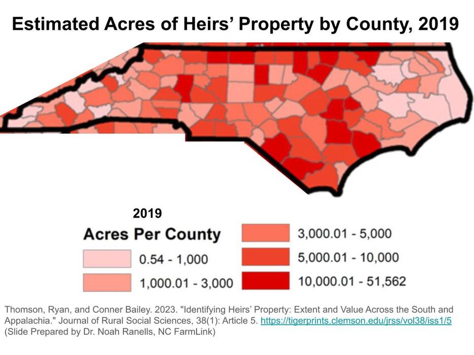 Estimated Acres of Heirs’ Property by County, 2019