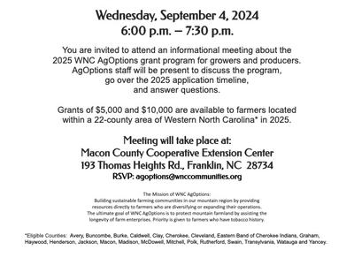 2025 WNC AgOptions Informational Session