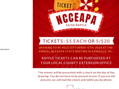 flyer for NCCEAPA 50 50 raffle