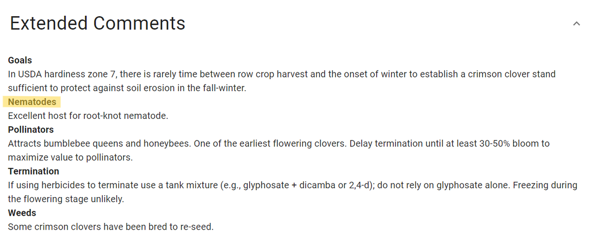 Crimson Clover Extended Comments