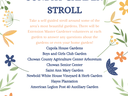 Sunday Garden Stroll poster listing all of the gardens included in this event.