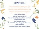Sunday Garden Stroll poster listing all of the gardens included in this event.