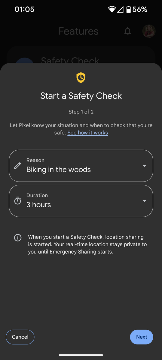 Safety check screenshot
