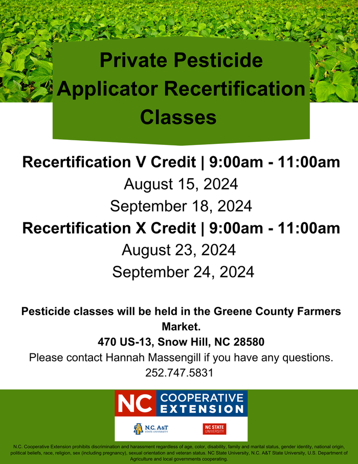 Upcoming Pesticide Classes