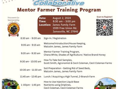 Mentor Farmer Training Flyer