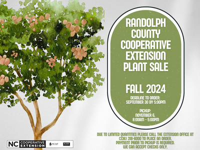 Randolph County Cooperative Extension plant sale — Fall 2024; order deadline Sept 30; pickup Nov 6