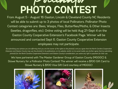 2nd Annual Pollinator Photo Contest; submit Aug 5–16; go.ncsu.edu/gcphotocontest