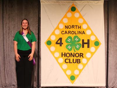New Honor Club member Lauren Hoesli is recognized at North Carolina 4-H Congress