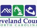 Cleveland County North Carolina logo with three icons: house roof, robotic arm, curving road