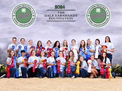 4‑H youth holding ribbons at 2024 Dale Earnhardt Foundation Southern Regional Horse Championships