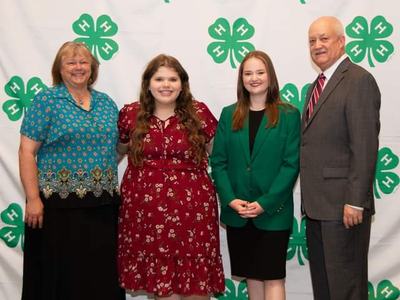 Alesia Moore, Meredith Potter, 4-H State Member Engagement Officer and Franklin County 4-H'er Emma Haynes and Duke Energy Representative;