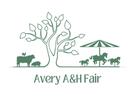 Tree between farm animals and carousel horses; text "Avery A&H Fair"