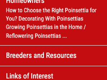 Screenshot of Poinsettia website menu
