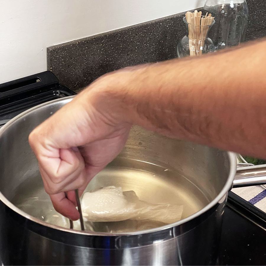 A pot of pickling solution.