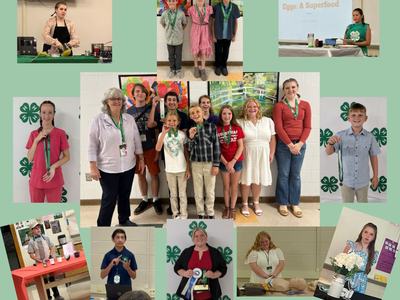Kids presenting and showing off awards