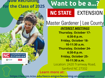 Lee County EMG Volunteer Class of 2025 Recruitment Poster