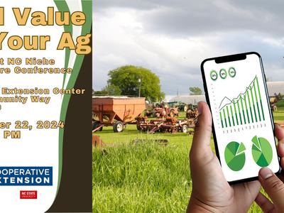 Barn and farm equipment with phone and graphs