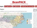 BeanPACK header, "Select Your Region" text and North Carolina regional map with legend