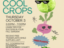 NC Cooperative Extension: COOL CROPS — Thursday Oct 3, 5:30–7:00 PM; FREE PLANTS
