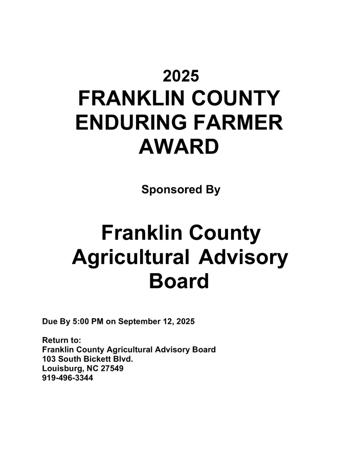 Franklin County Enduring Farmer Award sponsored by Franklin County Agricultural Advisory Board sponsored by header
