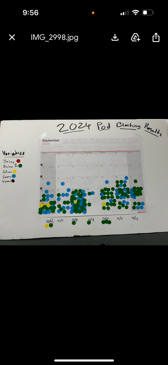2024 Pod Blasting Results Chart