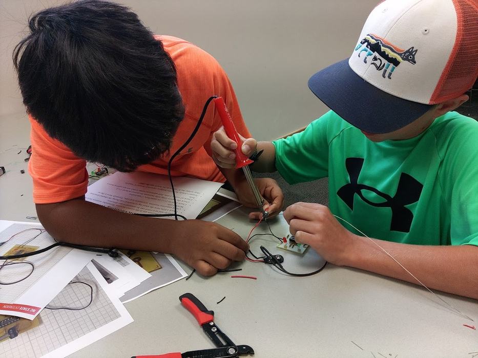 kids soldering 