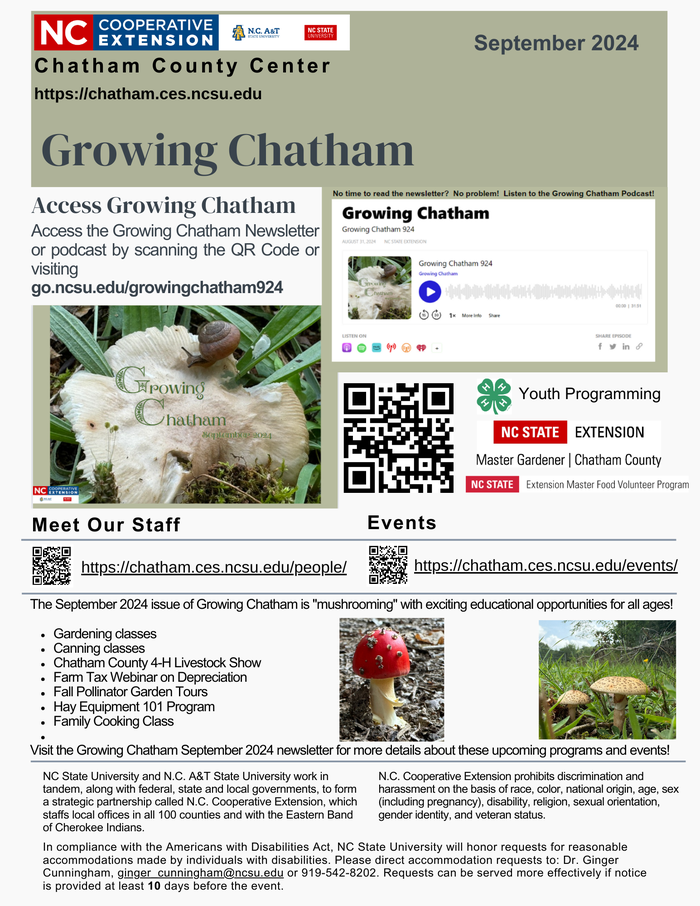 Ckarham September 2024 Growing Chatham - Chatham County Center | N.C ...