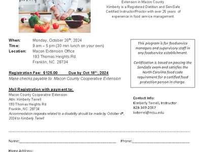 October 2024 ServSafe Flyer