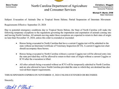 Temporary Suspension of Interstate Transport Requirements