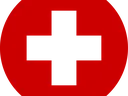 Red circular background with a centered black plus sign