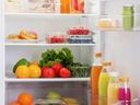 food and drinks in a refrigerator
