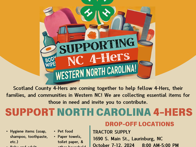 National 4-H Week Oct 6-12, 2024 — Scotland County 4-H supporting NC 4-Hers Western North Carolina