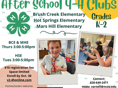 4-H Info with pictures of kids doing science